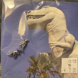 Silver Dinosaur Earrings